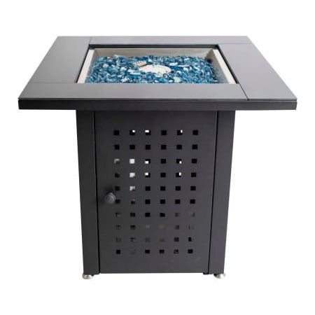 Dyna-Glo Pleasant Hearth Lockwood Gas Fire Pit Table 40000 BTU Matte Black / Glass Top OFG012T